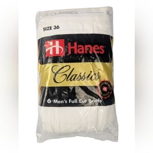 Hanes Size 36 Vintage Briefs NWT Old Stock Never Opened White Men's Set Of 6